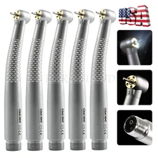5 pcs Dental 5 Lamps LED Fiber Optic E-generator High Speed Handpiece 2 Holes