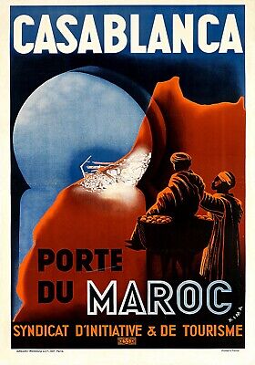 Casablanca Humphrey Bogart Vintage Poster Fridge Magnet 2x 3