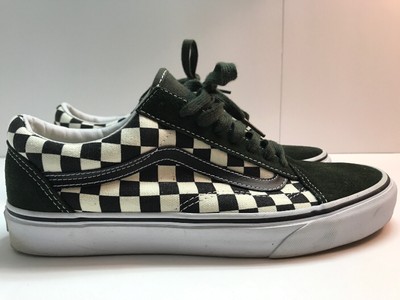 cream and black checkered vans