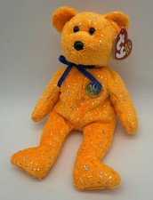 Ty Beanie Babies “Decade” the Orange Teddy Bear 10th Anniversary 2003