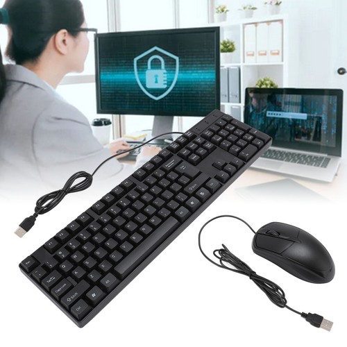 Wired USB Keyboard Mouse Set Ergonomic 104 Keys Keyboard Comfortable Grip Mouse - Picture 9 of 24