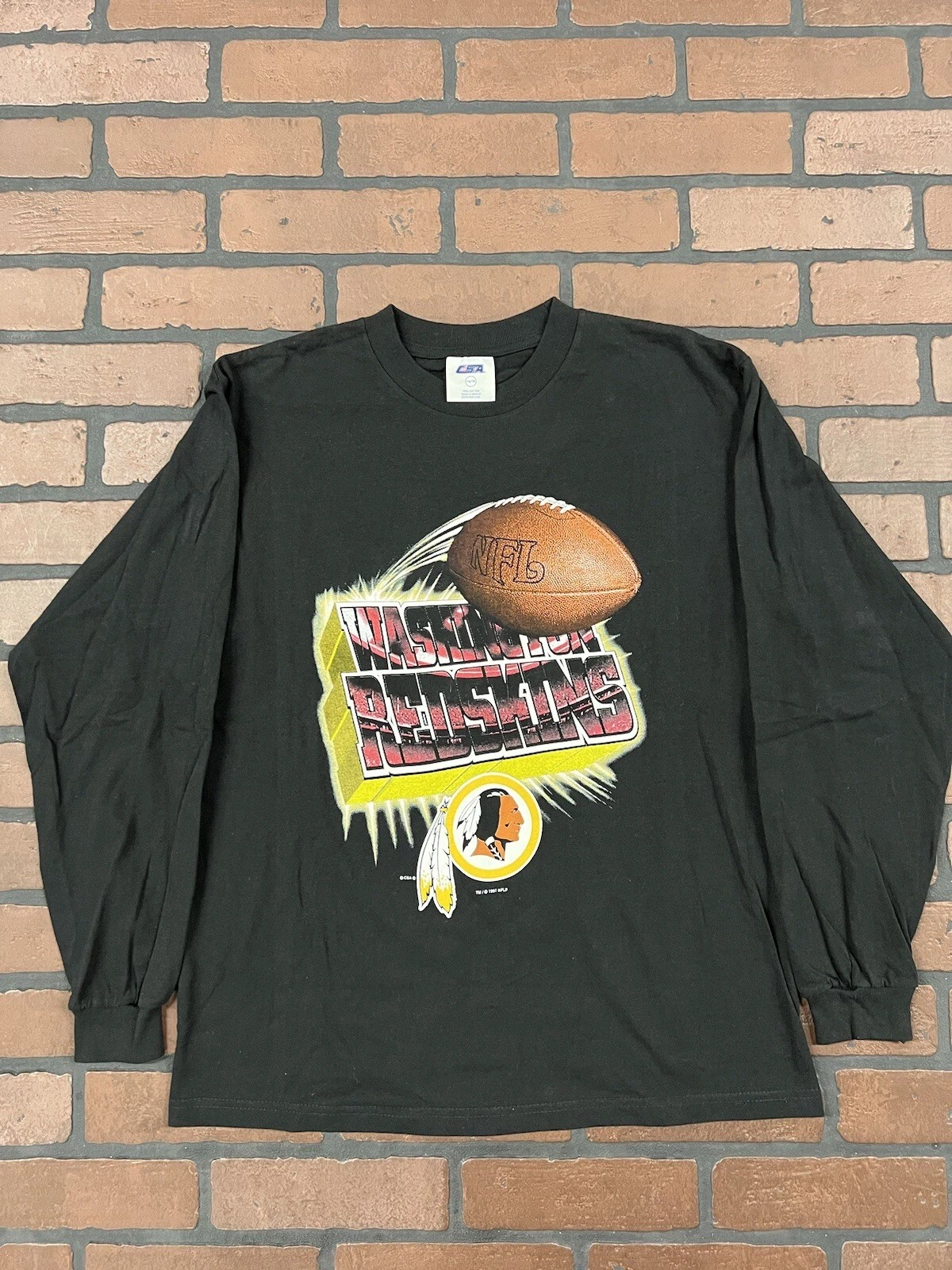Washington Redskins Long Sleeve Shirt Small Vintage 1997 CSA NFL Commanders