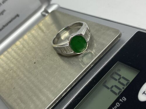 Diamant Smaragd 750 Weißgold Ring Größe 59- mit Zertifikat - Bild 4 von 6