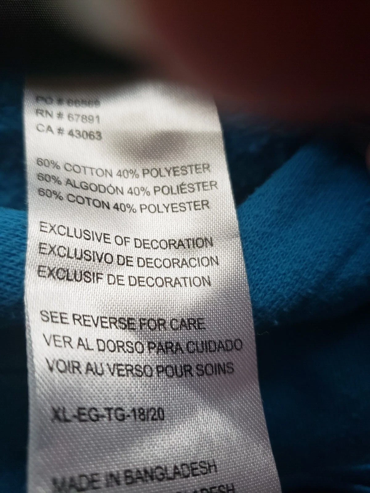 VETEMENTS Felpa con cappuccio NFL Team Apparel gioventù taglia XL blu Carolina Panthers