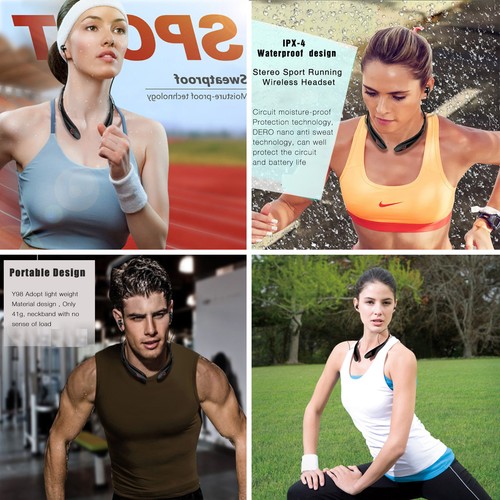 Wireless Stereo Bluetooth Headset Sport Headphone w/ Mic For Android iOS Phones - Picture 11 of 11