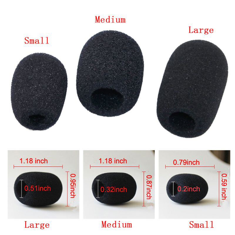 10PC Microphone Windscreen Sponge Cover Headset Mic Foam Cover Cap for Gooseneck