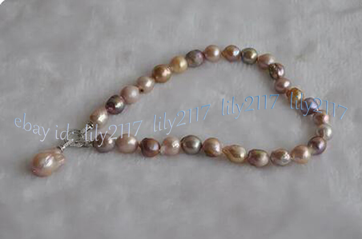 Multicolor Keshi Perle Sterling Halskette, Fancy Form