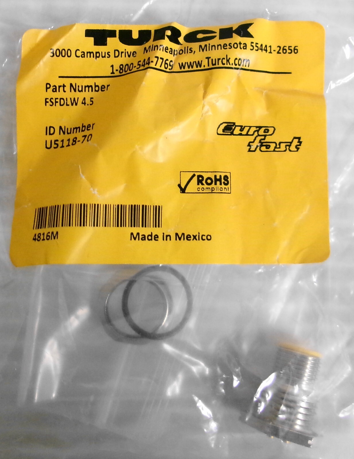 Turck FSFDLW 4.5 U5118-70 Receptacle
