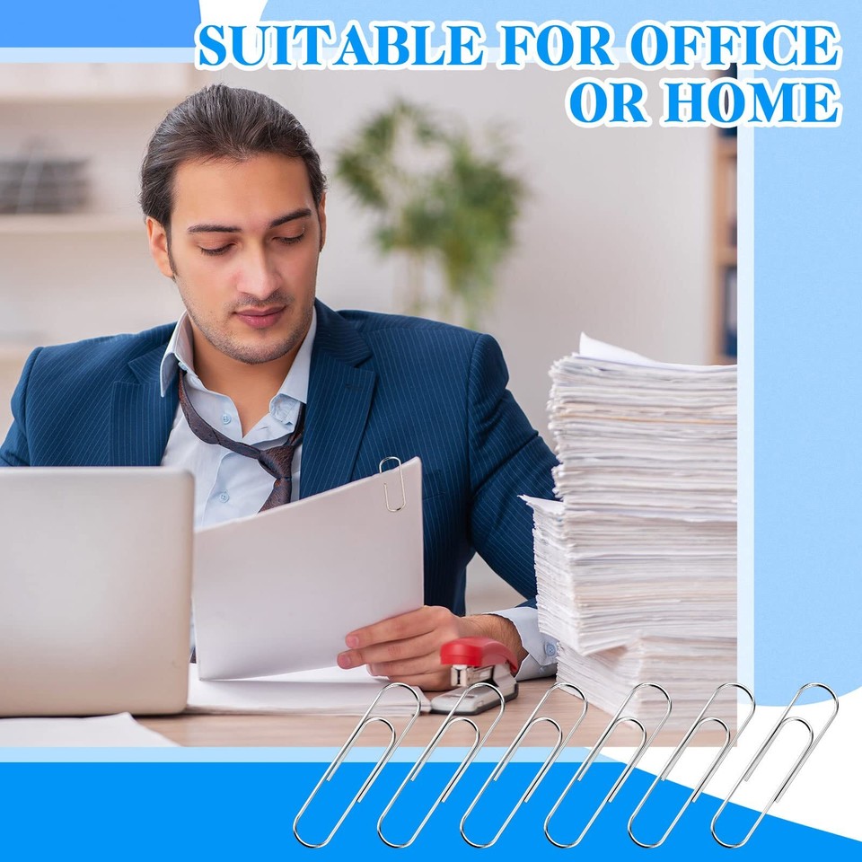 Kisston 48 Pcs Extra Large Paper Clips 4 Inches Jumbo Paper Clips 100