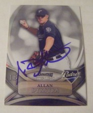 ALLAN DYKSTRA signed PADRES RAYS #/199 2010 Bowman Sterling baseball card AUTO