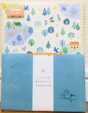 MIND WAVE Mori Letter 8 & Envelope 4 SET Night Forest Animal Owl MADE IN JAPAN