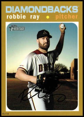 Robbie Ray 2020 Topps Heritage 5x7 Gold #431 5/10 Diamondbacks