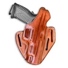 Three Slot Pancake Holster Fits, FN FNX 45 Tactical 5.3" Threaded Barrel #1314#