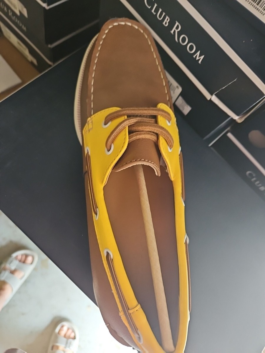 CLUBROOM Mens Brown Cushioned Comfort Elliot Round Toe Lace-Up Boat Shoes 9 M Club Room Elliot Boat Shoes Color Brown Two Tone Size 9.5 Or  main image 4