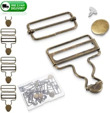 6 Sets Overall Clasp Replacement 1-1/2" Overall Suspender Dungaree Buckle Clips.