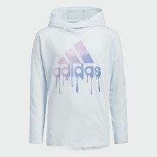 Adidas Girls' Long Sleeve Graphic Hoodie, XL, Blue