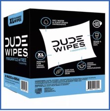 DUDE Wipes XL Flushable Fragrance-Free 480ct Moisturizing with Aloe Vitamin E B5