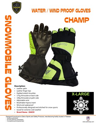 ZAKCO WINTER SPORTS GLOVES, SNOWMOBILE GLOVES