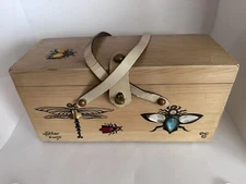 Vintage Enid Collins Of Texas Glitter Bugs Box Bag Purse Glitterbug Wood 1965