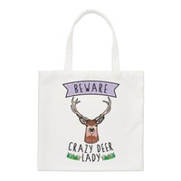 Beware VerrüCkt Reh Damen Regular Tragetasche Lustig Tier Schulter Shopper