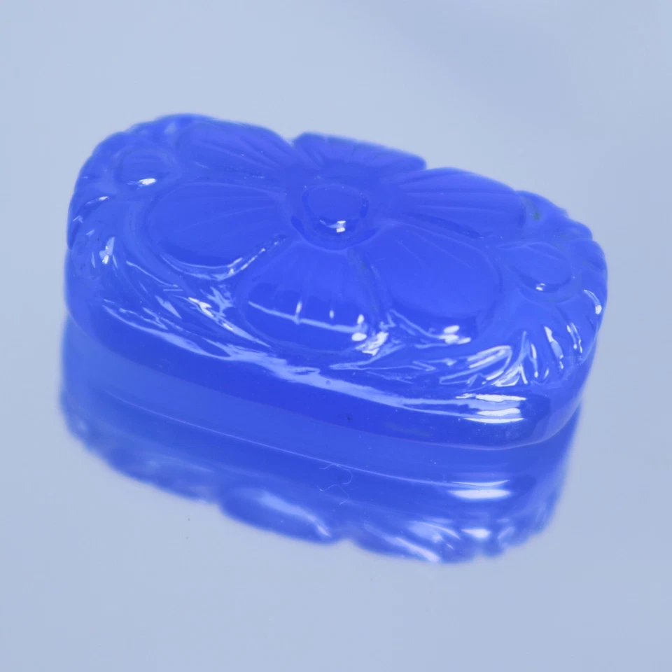 Cojín tallado piedras preciosas sueltas Brasil 23,47 quilates ágata azul natural 24x12,2x8,3 mm Foto 2 de 4