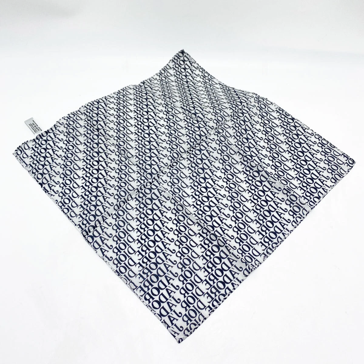Christian Dior Dior écharpe trotteur texte blanc x noir bandana 7933
