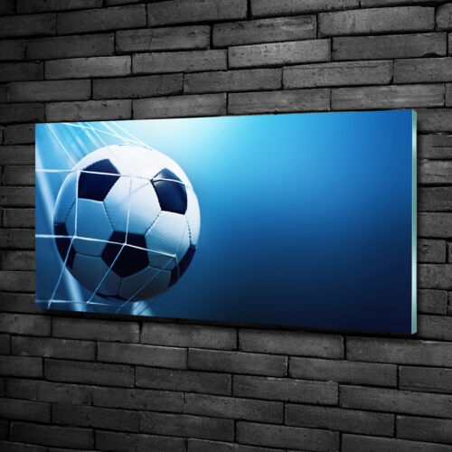 Tulup Glass Print Wall Art Image Picture 100x50cm - Ball in the goal - Afbeelding 1 van 5