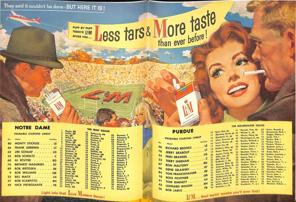 1958 Notre Dame v Purdue Football Program 10/25 82913b57 - Image 2 of 3