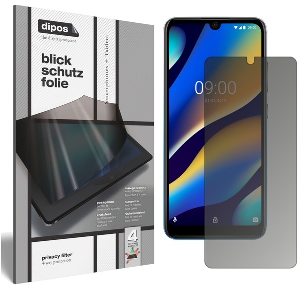 Wiko View 3 Lite Blickschutzfolie Matt Schutzfolie Folie Display Schutz Dipos-image
