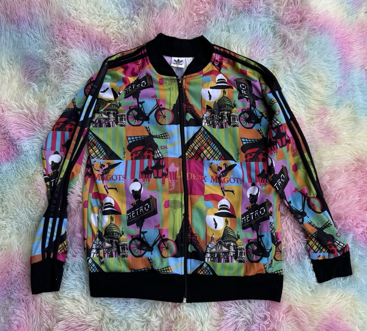 adidas ジャケット/M/ポリエステル/BLK/チェック adidas Men's Black/Black Climastorm 3 Stripe Jacket
