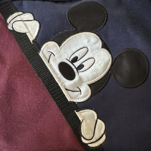 VTG Walt Disney Duffle Roller Bag Carry On Mickey Mouse Handle 1990's Overnight