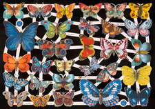 VICTORIAN STYLE DIE CUT PAPER SCRAPS MIXED BUTTERFLIES ef7444 GERMANY