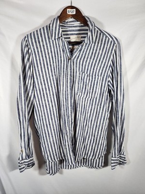 Universal Threads Stripe Long Sleeve Button Up Women's Small Blue White Used