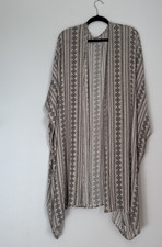 Cupshe Kimono Swim Cover Up Black Gray Long Woman s Large