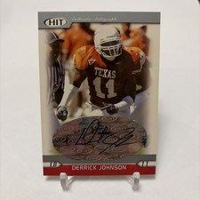2005 DERRICK JOHNSON SAGE HIT AUTOGRAPHED AUTO ROOKIE CARD RC #A2 CHIEFS TEXAS. rookie card picture