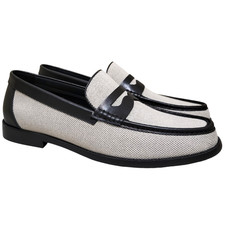 Steve Madden Men Cornelius Slip On Penny Loafers Size US 8.5M Black Beige