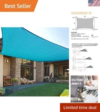 Versatile 12' x 16' Turquoise HDPE Shade Sail - Perfect for Backyard Relaxation