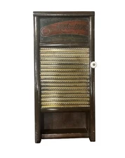 Vintage Dubl Handi Columbus OH Washboard Hinged Medicine Cabinet Shelved