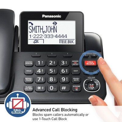 Panasonic Corded Phone/Cordless Phone - KX-TGF852B (Black) *NO