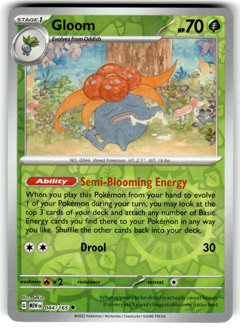 Gloom Reverse Holo Uncommon SV: Scarlet & Violet 151 044/165 NM