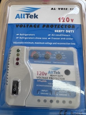AllTek 120V Heavy Duty Voltage Protector, Indicator Light, Adjustable Settings