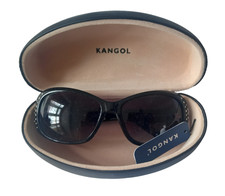 KANGOL Black Sunglasses w/Diamantes & Silver Details 9KL623-1CE New w/Tag & Case