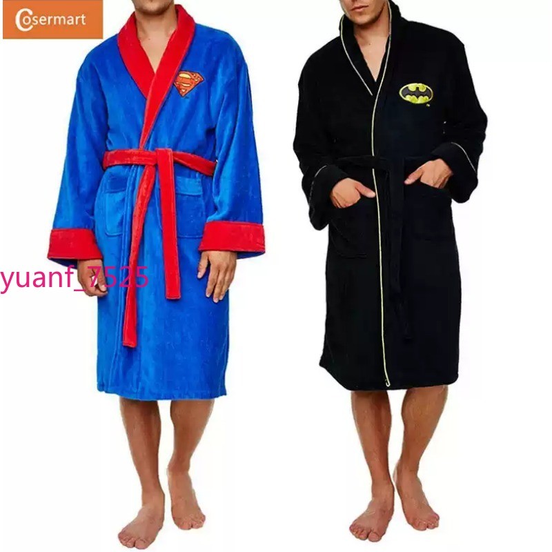 Hombres Disfraces Cómic Superhéroe Juegos con disfraces Franela Otoño e Invierno Albornoz Negro Azul