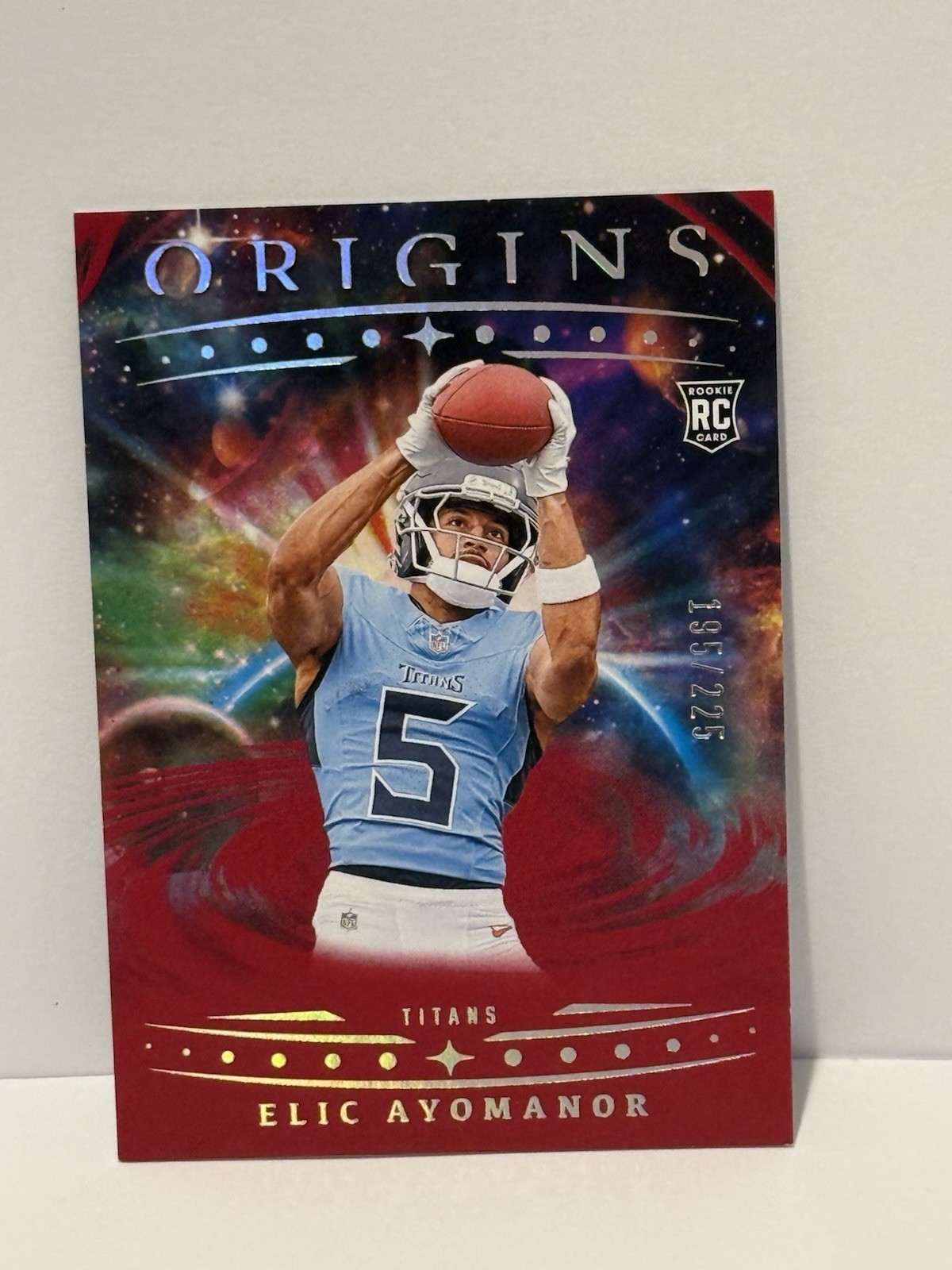 Panini 2025 Origins Elic Ayomanor Rookie #108 Red /225 Tennessee Titans