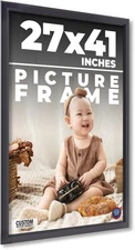 27x41 Frame Black Picture Frame  Modern Photo Frame UV Acrylic, Acid Free Backer