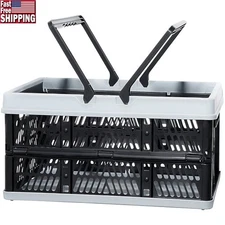 Collapsible Shopping Basket Durable Grocery Tote Ergonomic Handles 3PCS Storage