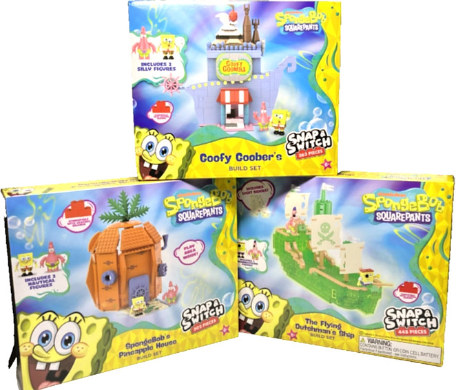 SpongeBob SquarePants Snap & Switch Deluxe Building Toy Set of 3 Goofy Goober