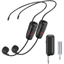 Professional UHF Headset Microphone System - Clear Sound for Teaching  Fitness