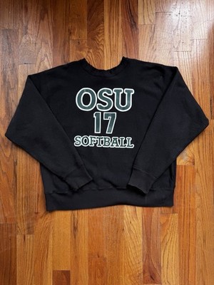 Vintage 90 s Reverse Weave Camber Crewneck XL OSU Softball Black Made in USA
