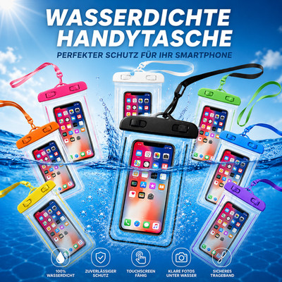 Wasserdichte Handyhülle IPX8   Smartphone Tasche bis 7 Zoll mit Trageband